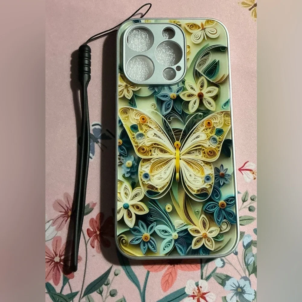 Floral Butterfly Phone Case - Multicolor-I Phone 15 Pro